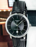 Tissot Carson Premium Powermatic 80 Black Dial Black Leather Strap Watch For Men - T122.407.16.051.00 Authentic Buy Shop Now