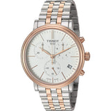 Tissot Carson Premium Chronograph White Dial Two Tone Steel Strap Watch For Men - T122.417.22.011.00 Authentic Buy Shop Now