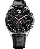 Tommy Hilfiger Luke Quartz Black Dial Black Leather Strap Watch for Men - 1791117 Authentic Buy Shop Now