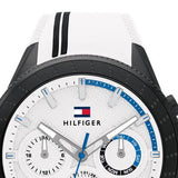 Tommy Hilfiger Aiden Chronograph White Dial White Rubber Strap Watch For Men - 1791862 Authentic Buy Shop Now