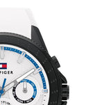 Tommy Hilfiger Aiden Chronograph White Dial White Rubber Strap Watch For Men - 1791862 Authentic Buy Shop Now