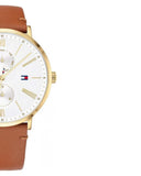 Tommy Hilfiger Jenna Quartz White Dial Brown Leather Strap Watch for Women - 1782073 Authentic Buy Shop Now