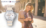 Tommy Hilfiger Blake Chronograph Silver Dial Pink Leather Strap Watch For Women - 1781906 Authentic Buy Shop Now