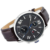 Tommy Hilfiger Aiden Quartz Black Dial Brown Leather Strap Watch for Men - 1791309 Authentic Buy Shop Now