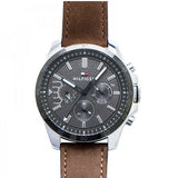 Tommy Hilfiger Decker Grey Dial Brown Leather Strap Watch for Men - 1791562 Authentic Buy Shop Now