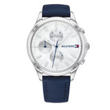Tommy Hilfiger Carly Silver Dial Blue Leather Strap Watch for Women - 1781791 Authentic Buy Shop Now
