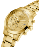 Guess Atlas Chronograph Gold Dial Gold Steel Strap Watch For Men - W0668G4 Authentic Buy Shop Now