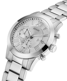 Guess Atlas Chronograph Silver Dial Silver Steel Strap Watch For Men - W0668G7 Authentic Buy Shop Now