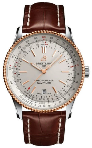 Breitling Navitimer Automatic 41mm White Dial Brown Leather Strap Mens Watch - U17326241G1P1 Authentic Buy Shop Now