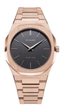 D1 Milano Ultra Thin Grey Dial Gold Steel Strap Watch for Men - D1-UTBJ08 Authentic Buy Shop Now