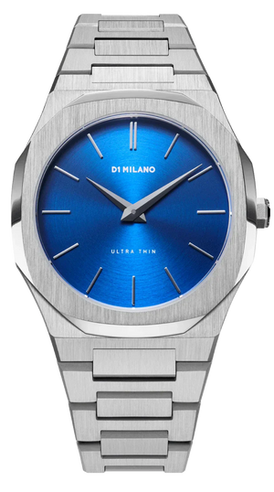 D1 Milano Ultra Thin Blue Dial Silver Steel Strap Watch for Men - D1-UTBJ09 Authentic Buy Shop Now