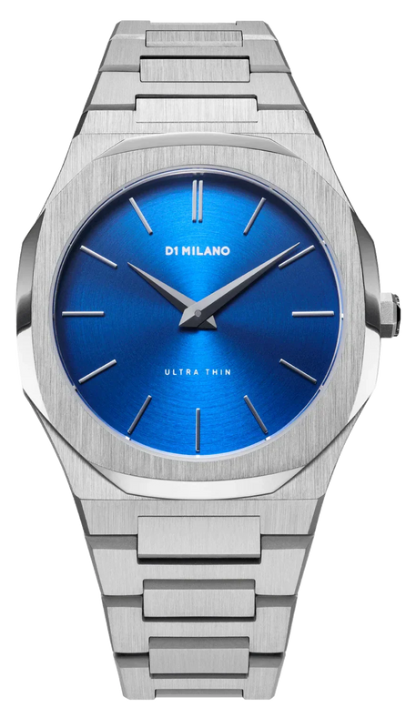 D1 Milano Ultra Thin Blue Dial Silver Steel Strap Watch for Men - D1-UTBJ09 Authentic Buy Shop Now