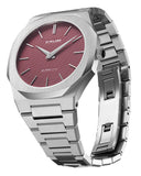 D1 Milano Ultra Thin Bordeaux Red Dial Silver Steel Strap Watch for Unisex - D1-UTBJ11 Authentic Buy Shop Now