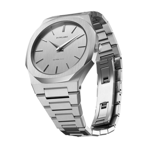 D1 Milano Ultra Thin Linen White Dial Silver Steel Strap Watch for Unisex - D1-UTBJ23 Authentic Buy Shop Now