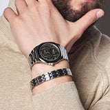D1 Milano Ultra Thin Ashfield Black Dial Silver Steel Strap Watch for Men - D1-UTBJ32 Authentic Buy Shop Now