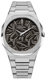D1 Milano Ultra Thin Ashfield Black Dial Silver Steel Strap Watch for Men - D1-UTBJ32 Authentic Buy Shop Now
