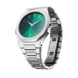 D1 Milano Ultra Thin Green Dial Silver Steel Strap Watch for Men - D1-UTBJ37 Authentic Buy Shop Now