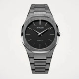 D1 Milano Ultra Thin Re-Gun Black Dial Gray Steel Strap Watch for Men - D1-UTBJ41 Authentic Buy Shop Now
