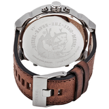 Diesel Mr Daddy Chronograph Grey Dial Brown Leather Strap Watch For Men - DZ7413 Authentic Buy Shop Now
