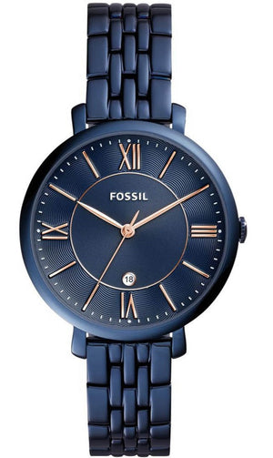 Fossil Jacqueline Blue Dial Blue Steel Strap Watch for Women - ES4094 Authentic Buy Shop Now