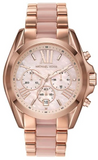 Michael Kors Bradshaw Chronograph Pink Dial Two Tone Steel Strap Watch For Women - MK6830 Authentic Buy Shop Now