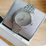 Michael Kors Lauryn Analog Crystals Silver Dial Silver Steel Strap Watch For Women - MK3717 Authentic Buy Shop Now