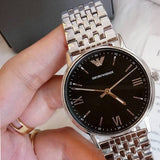 Emporio Armani Kappa Black Dial Silver Steel Strap Watch For Men - AR11152 Authentic Buy Shop Now