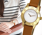 Marc Jacobs Mini Blade White Dial Brown Leather Strap Watch for Women - MBM1219 Authentic Buy Shop Now