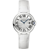 Cartier Ballon Bleu de Cartier Silver Dial White Leather Strap Watch for Women - W6920087 Authentic Buy Shop Now