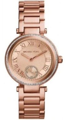 Michael Kors Skylar Quartz Rose Gold Dial Rose Gold Steel Strap Watch For Women - MK5971 Authentic Buy Shop Now