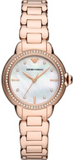 Emporio Armani Aira Three Hand Mother of Pearl Dial Rose Gold Steel Strap Watch For Women - AR11523 Authentic Buy Shop Now