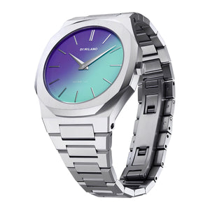D1 Milano Ultra Thin Chromo Purple Sync Dial Silver Steel Strap Watch for Women - D1-UTBJ43 Authentic Buy Shop Now