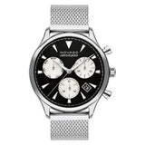 Movado Heritage Calendoplan Chronograph Black Dial Silver Mesh Strap Watch for Men - 3650097 Authentic Buy Shop Now