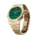 D1 Milano Ultra Thin Malachite Green Dial Gold Steel Strap Watch for Men - D1-UTBJ30 Authentic Buy Shop Now