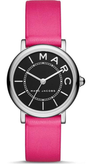 Marc Jacobs Roxy Black Dial Pink Leather Strap Watch for Women - MJ1535 Authentic Buy Shop Now