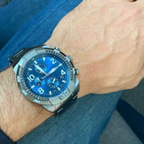 Fossil Bronson Chronograph Blue Dial Grey Steel Strap Watch for Men - FS5711 Authentic Buy Shop Now