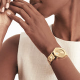 Movado Bold Gold Dial Yellow Gold Steel Strap Watch for Women - 3600104 Authentic Buy Shop Now