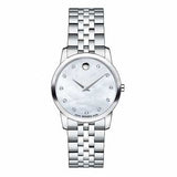 Movado Museum Classic Mother of Pearl Dial Silver Steel Strap Watch For Women - 0606612 Authentic Buy Shop Now