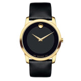 Movado Museum Black Dial Black Leather Strap Watch For Men - 606876 Authentic Buy Shop Now