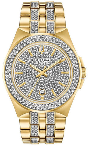 Bulova Crystal Collection Silver Dial Two Tone Steel Strap Watch for Men - 98K102 Authentic Buy Shop Now