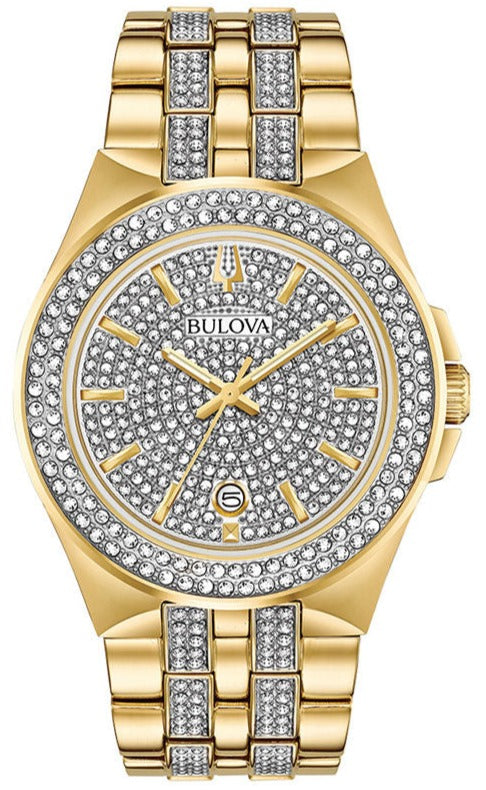 Bulova Crystal Collection Silver Dial Two Tone Steel Strap Watch for Men - 98K102 Authentic Buy Shop Now