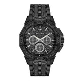 Bulova Octova Chronograph Black Crystal Dial Black Steel Strap Watch for Men - 98C134 Authentic Buy Shop Now