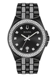 Bulova Crystal Collection Black Dial Two Tone Steel Strap Watch for Men - 98K101 Authentic Buy Shop Now