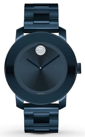 Movado Bold Blue Dial Blue Steel Strap Watch For Women - 3600388 Authentic Buy Shop Now