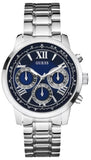 Guess Horizon Chronograph Quartz Blue Dial Silver Steel Strap Watch for Men - W0379G3 Authentic Buy Shop Now