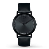 Movado Sapphire Black Dial Black Leather Strap Watch for Men - 606884 Authentic Buy Shop Now