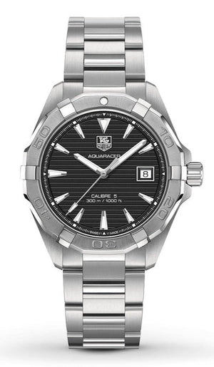 Tag Heuer Aquaracer Automatic Black Dial Silver Steel Strap Watch for Men - WAY2110.BA0928 Authentic Buy Shop Now