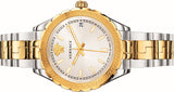 Versace Hellenyium Silver Dial Two Tone Steel Strap Watch for Women - V12030015 Authentic Buy Shop Now