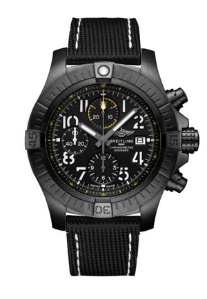 Breitling Avenger Chronograph 45mm Night Mission Black Dial Black Nylon Strap Watch for Men - V13317101B1X1 Authentic Buy Shop Now