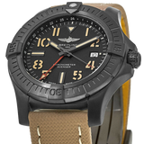 Breitling Avenger Automatic GMT 45 Black Dial Brown Nylon Strap Watch for Men - V32395101B1X1 Authentic Buy Shop Now